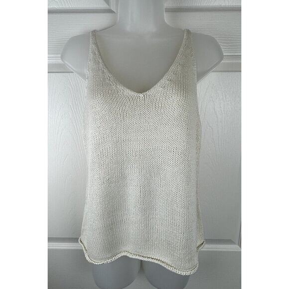 H&M Knit V-Neck Top, Sleeveless, Ivory, Sz: S, 50-19 - Picture 6 of 13